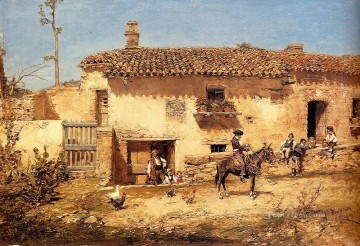 ホセ・ベンリウレ・イ・ギル Painting - スペインの農場 ホセ・ベンリウレ・イ・ヒル
